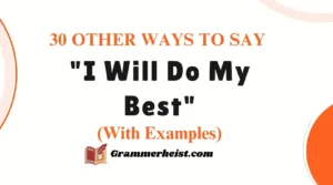 Other Ways to Say "I Will Do My Best"