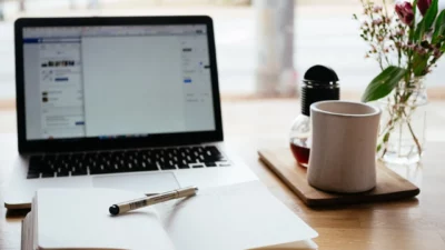 A laptop emphasizing techniques for effective Salesforce account planning.